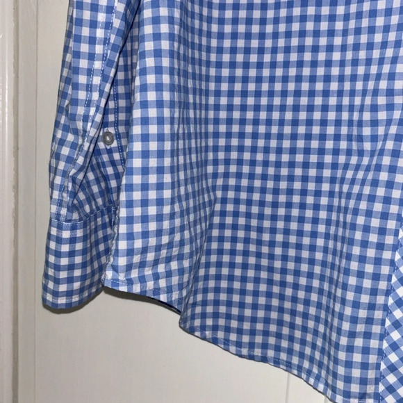 Vineyard Vines Gingham Picnic Style Plaid Size 10 Blue White Button Down Relaxed - Picture 4 of 11